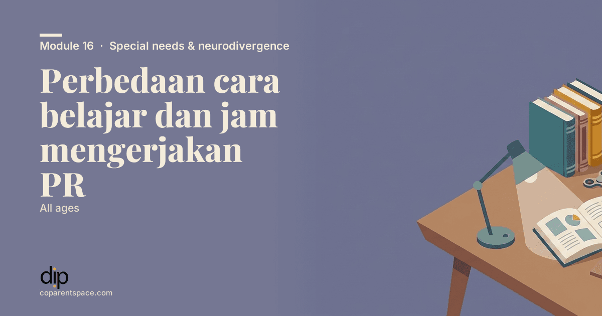 Perbedaan cara belajar dan jam mengerjakan PR