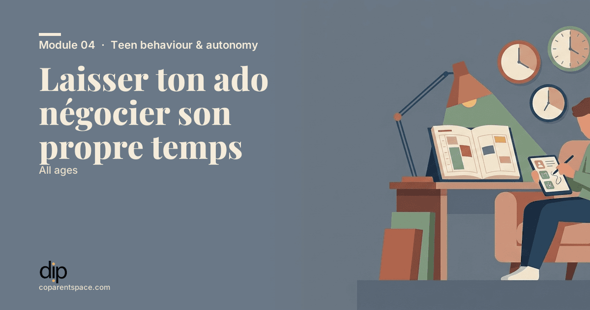 Laisser ton ado négocier son propre temps
