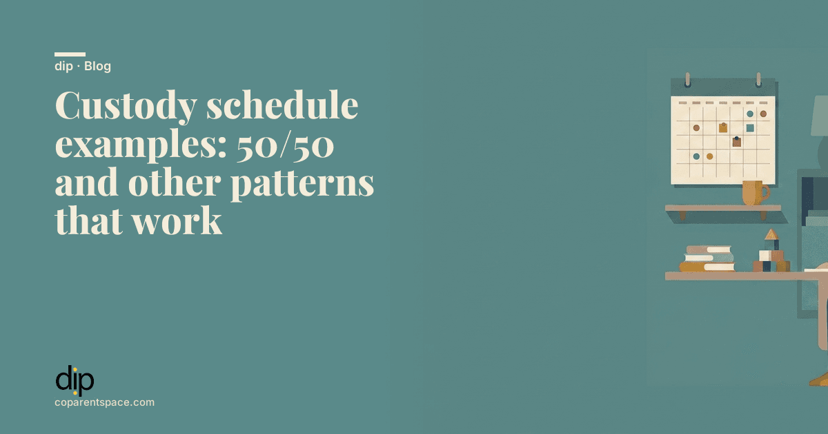 Custody schedule examples: 50/50 and other patterns that work