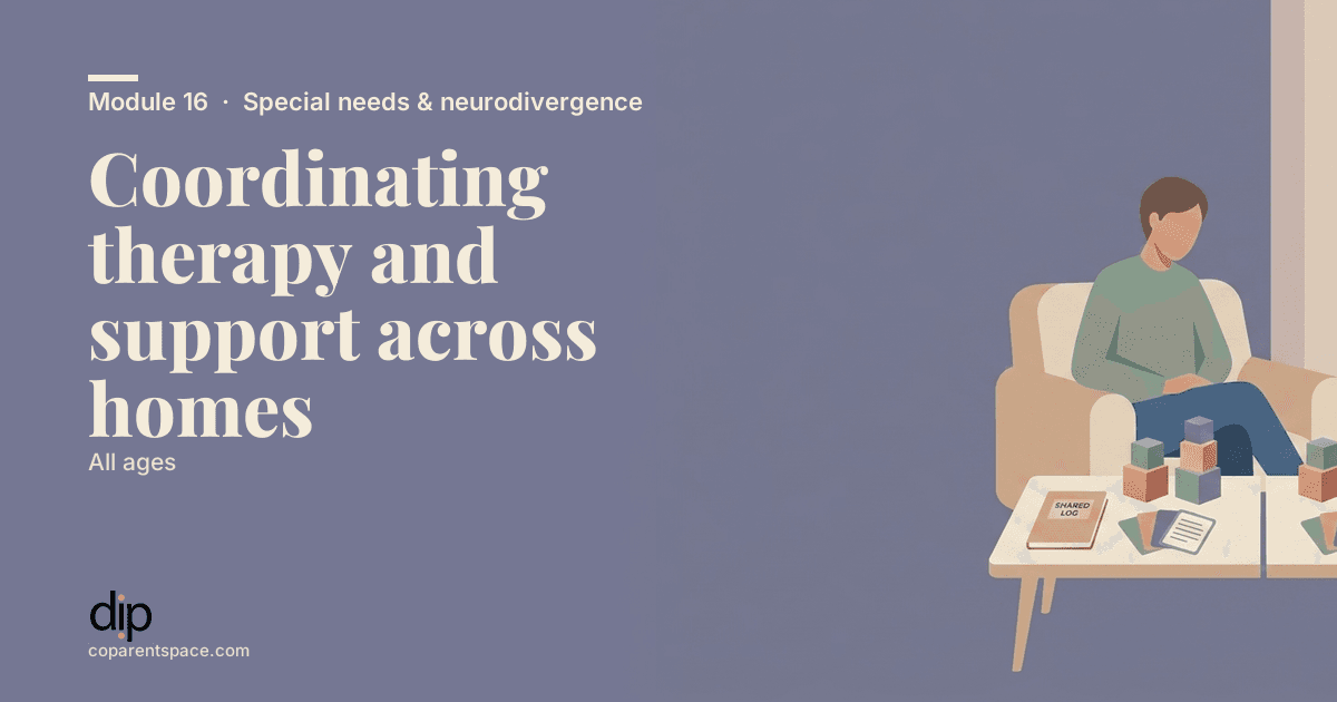 Coordinating therapy and support across homes