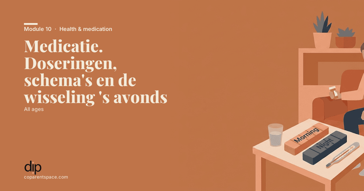 Medicatie. Doseringen, schema's en de wisseling 's avonds