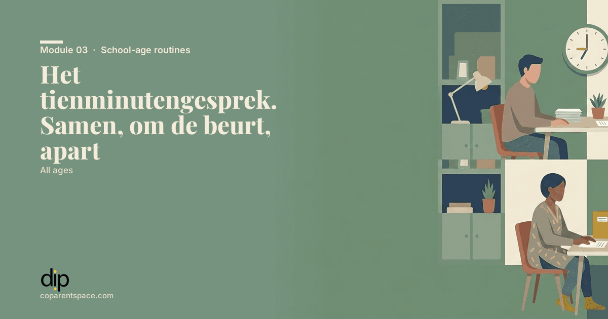 Het tienminutengesprek. Samen, om de beurt, apart