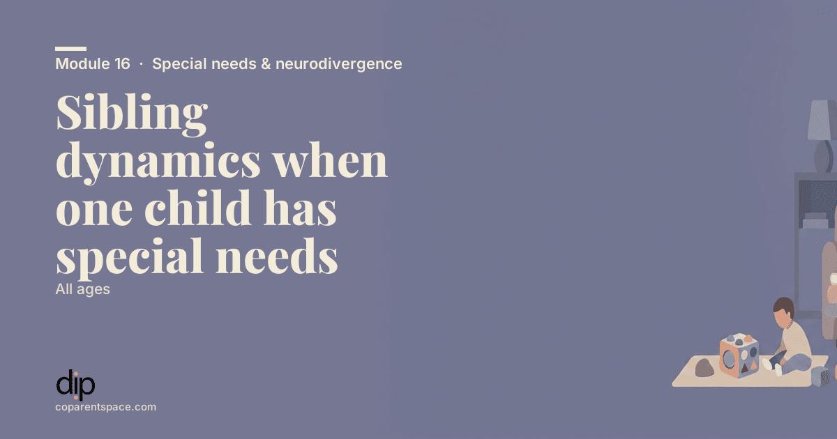 Sibling dynamics when one child has special needs