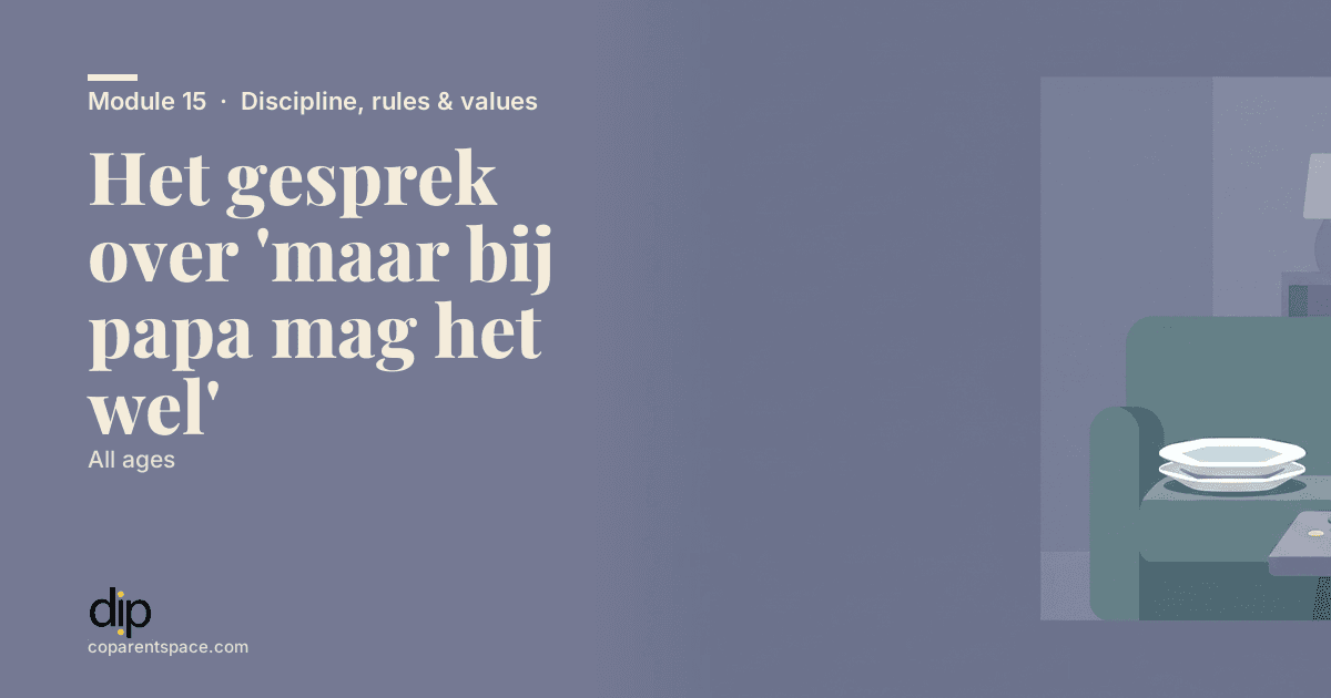Het gesprek over 'maar bij papa mag het wel'