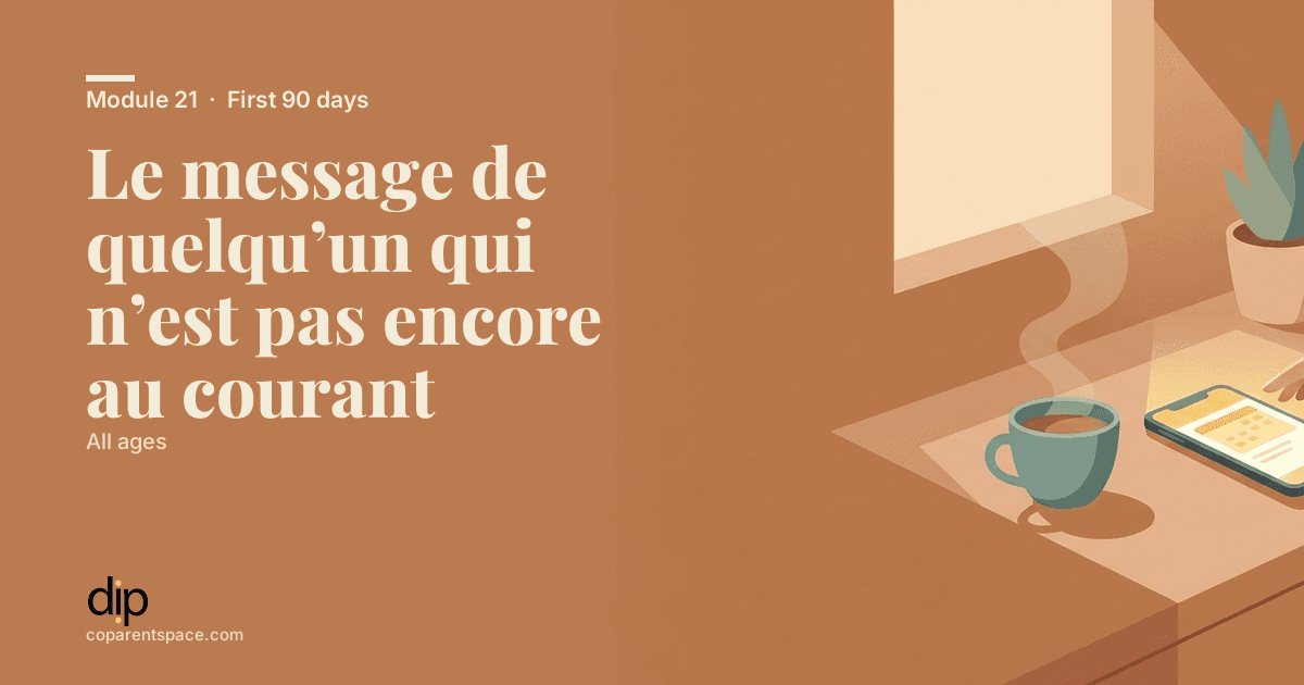Le message de quelqu’un qui n’est pas encore au courant