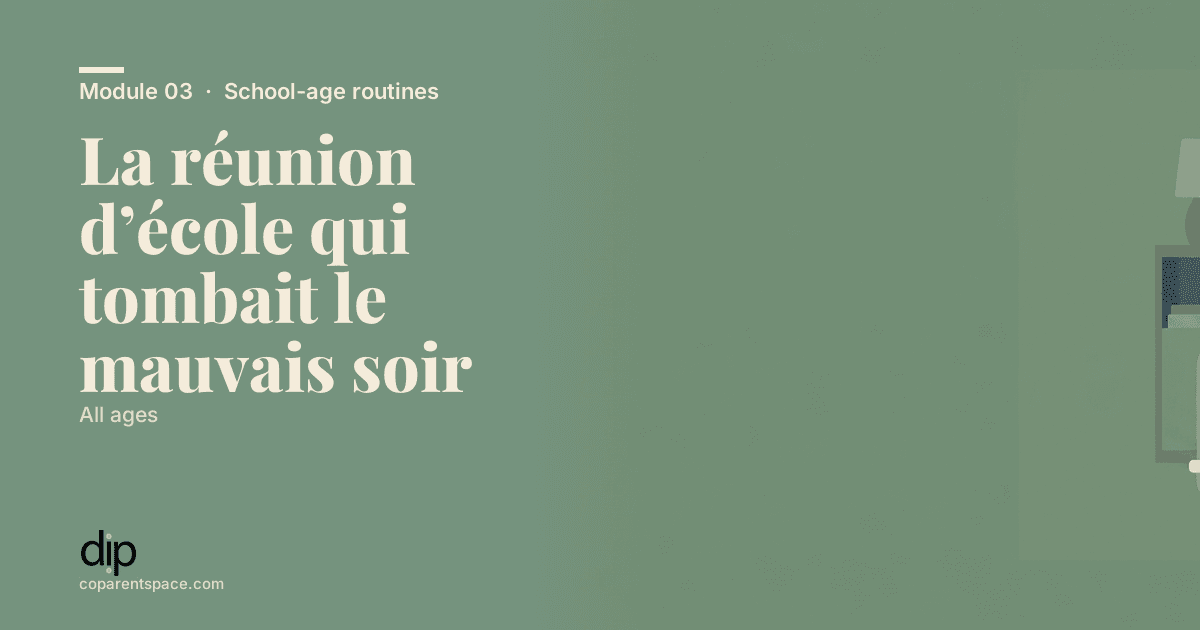 La réunion d’école qui tombait le mauvais soir