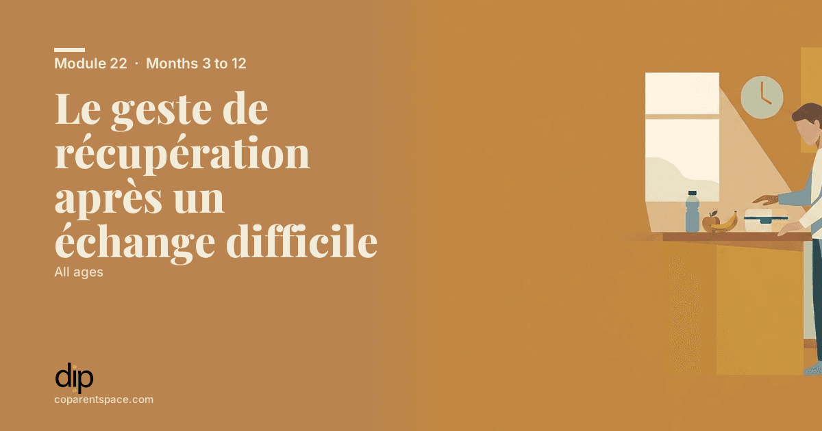 Le geste de récupération après un échange difficile