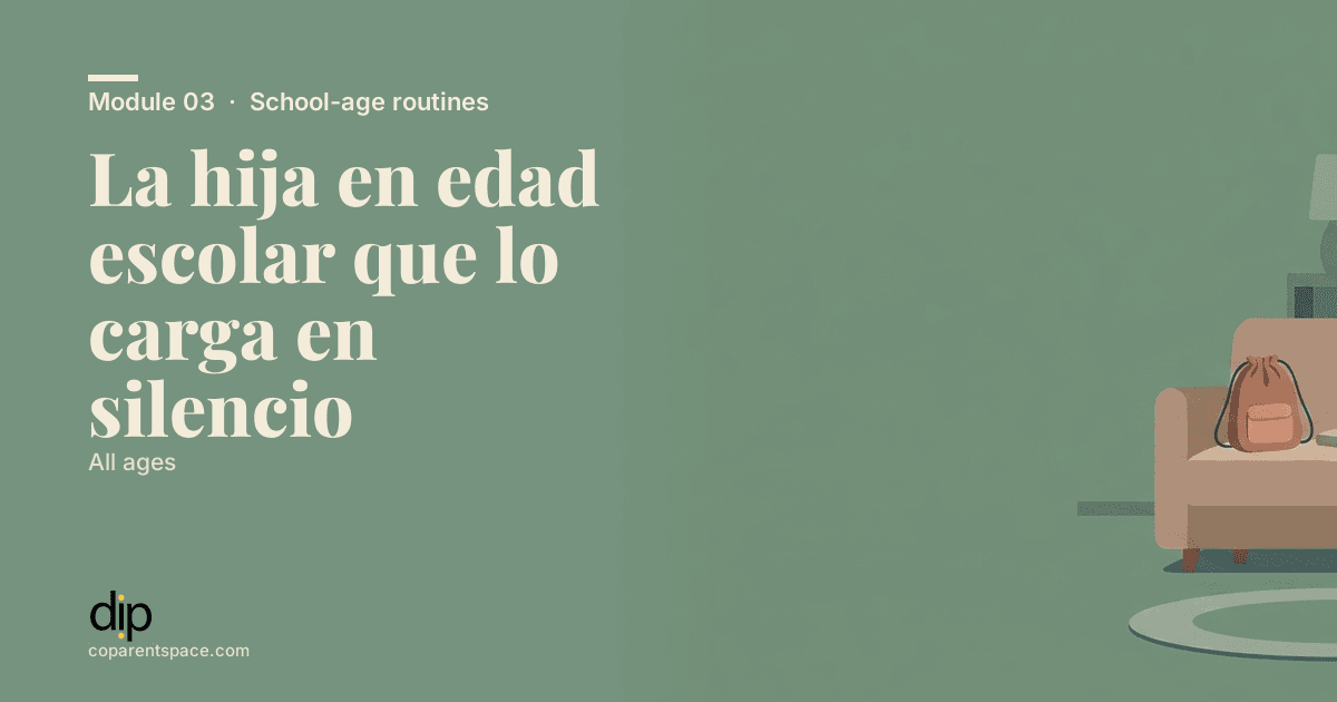 La hija en edad escolar que lo carga en silencio