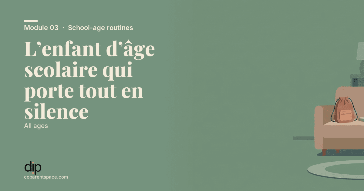 L’enfant d’âge scolaire qui porte tout en silence