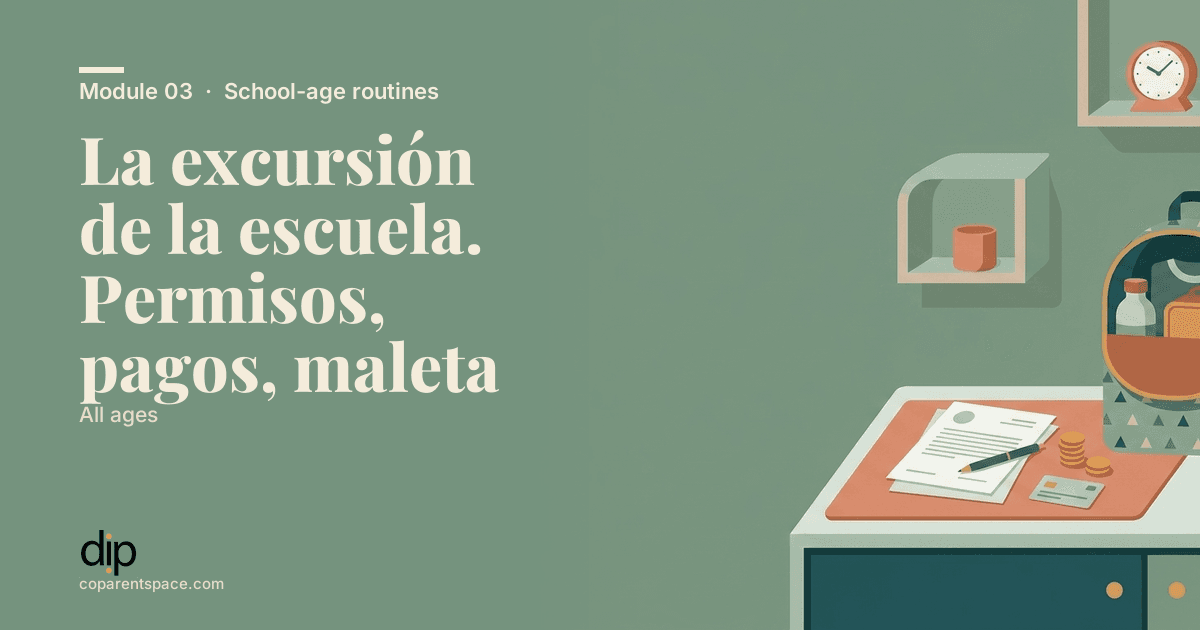 La excursión de la escuela. Permisos, pagos, maleta