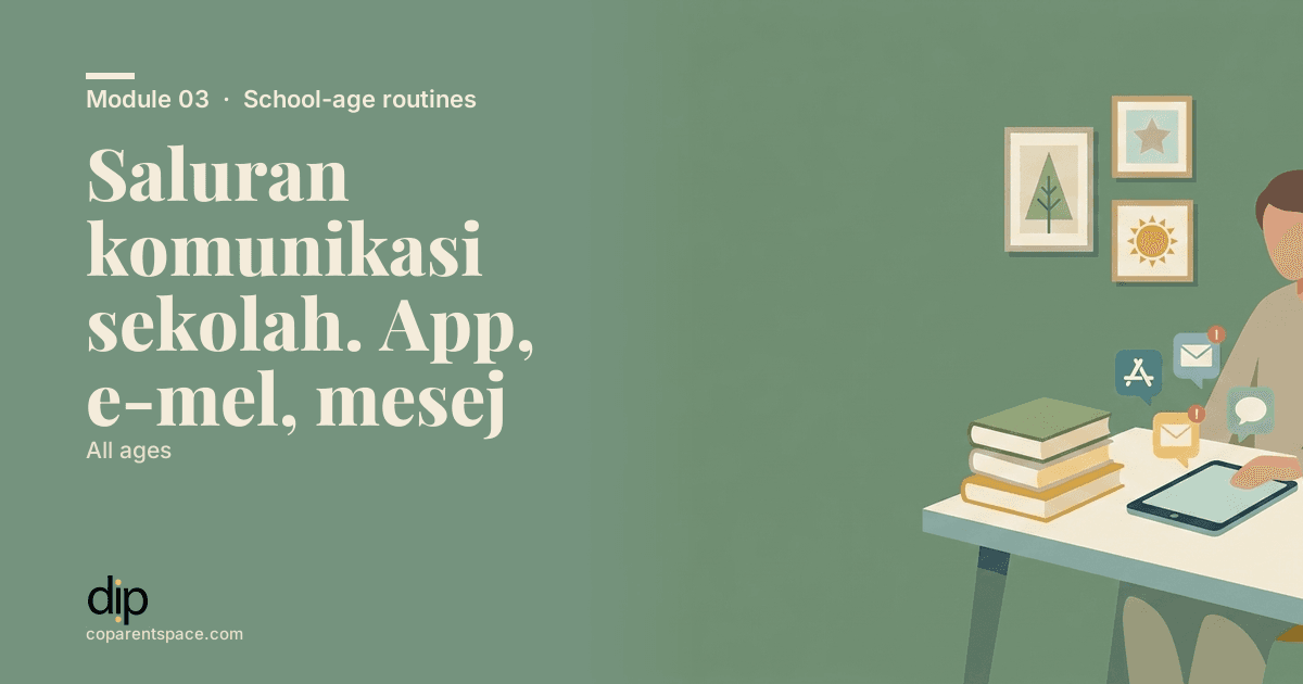 Saluran komunikasi sekolah. App, e-mel, mesej