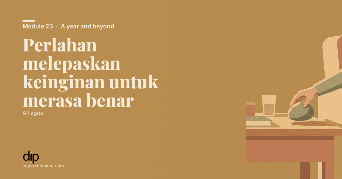 Perlahan melepaskan keinginan untuk merasa benar