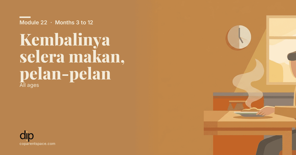 Kembalinya selera makan, pelan-pelan