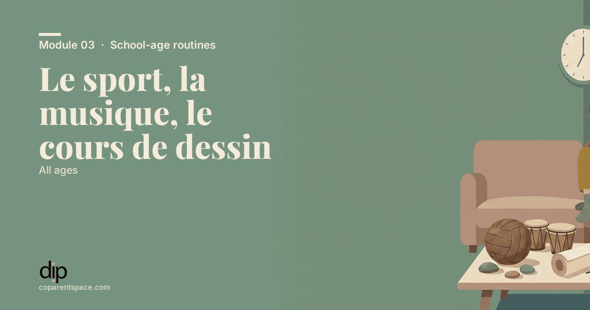 Le sport, la musique, le cours de dessin