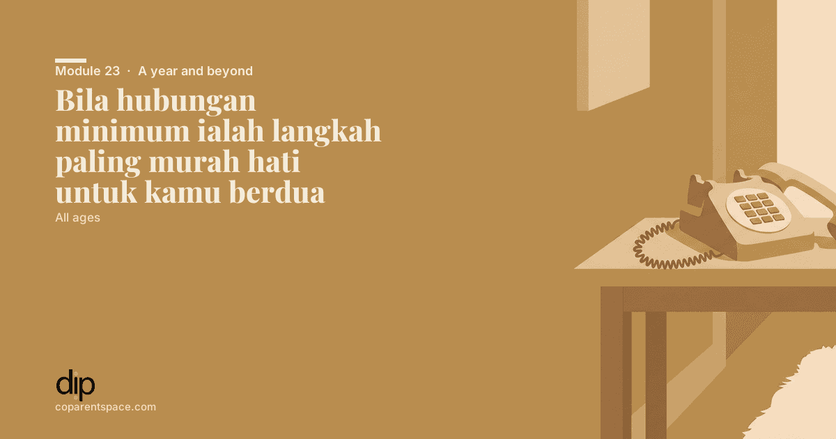Bila hubungan minimum ialah langkah paling murah hati untuk kamu berdua