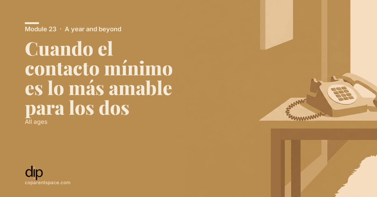 Cuando el contacto mínimo es lo más amable para los dos