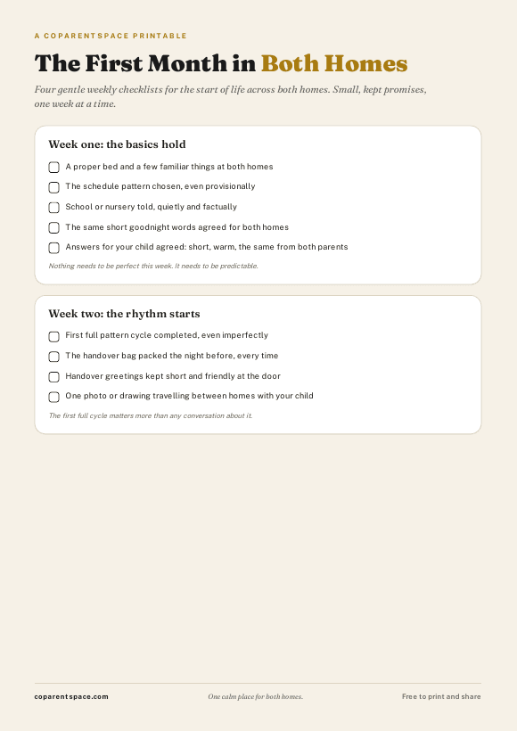 The first month planner printable, page one preview